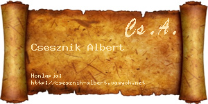 Csesznik Albert névjegykártya