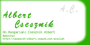 albert csesznik business card